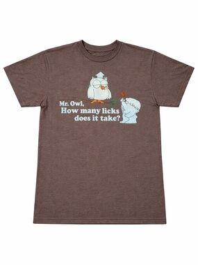 Vintage Owl Graphic Tee Mens Medium Funny Quote Shirt Mr Owl How Many Licks Toot